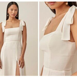 Reformation Twighlight Dress, Ivory, Midi, Minor Stain